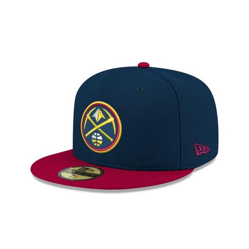 NBA Denver Nuggets Two Tone 59Fifty Fitted (DXZ5011) - Blue New Era Caps